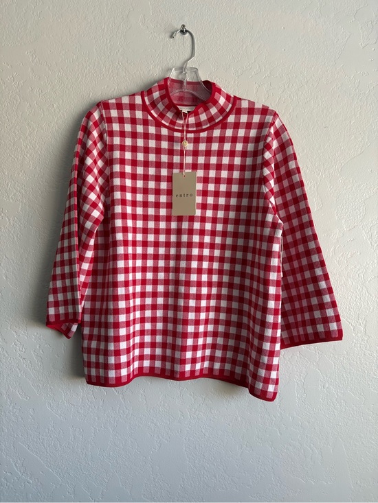 entro Tops - ❤️NEW entro Red and White Gingham Knit Top